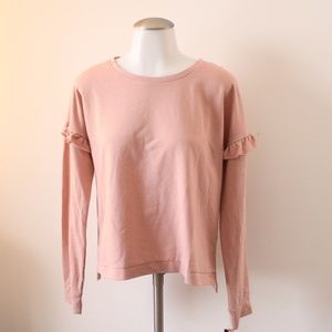 *NWT M Almost Famous Blush Ruffle Sweatshirt